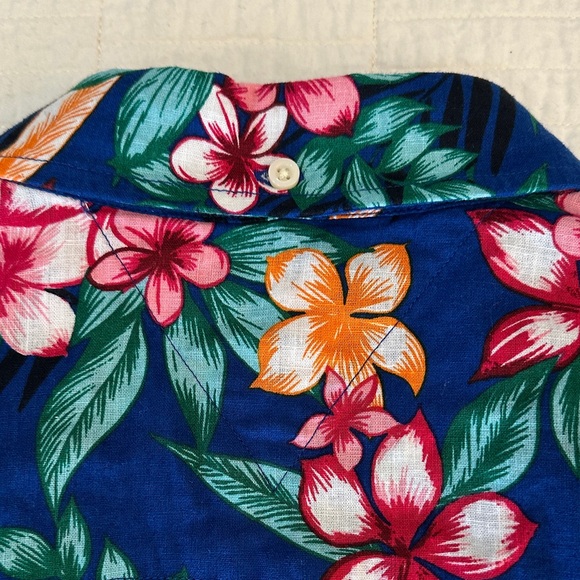 Tommy Hilfiger Hawaiian Linen Cotton Blend Button Down T Shirt NWT Oversized - Picture 8 of 8